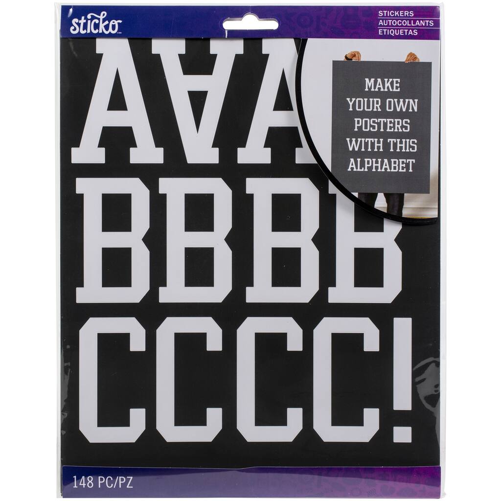 Sticko® XLarge White Pro Player Font Alphabet Stickers Michaels